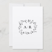 Meandering Vine Scroll Modern Wedding Invite Kaart (Achterkant)