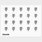 Meanie Cloud Lightning Funny Ronde Sticker (Vel)