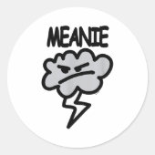 Meanie Cloud Lightning Funny Ronde Sticker (Voorkant)