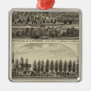 Means, forel en Sabins in Kansas Metalen Ornament