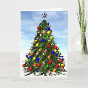 Means gespierde kerstkaart—grappig feestdagen kaart