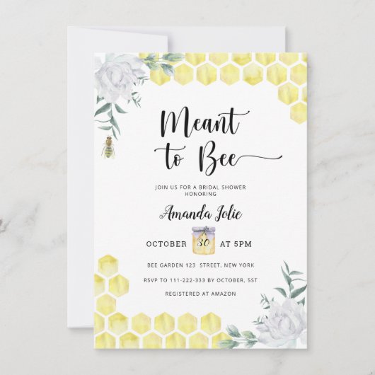 Means voor de doucheuitnodiging voor Bee Bridal Kaart (Voorkant)