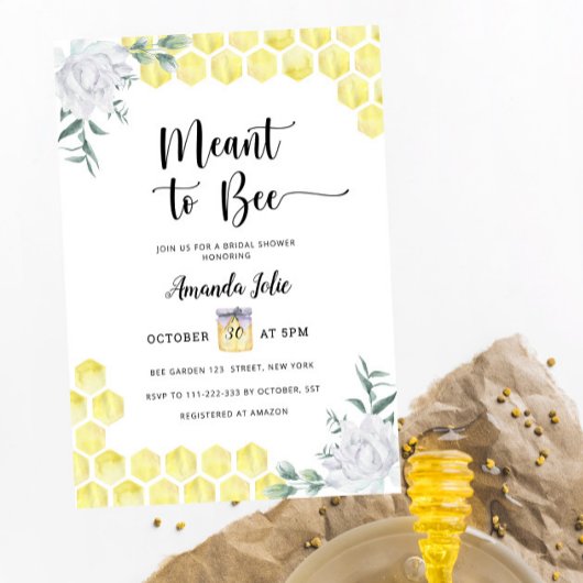Means voor de doucheuitnodiging voor Bee Bridal Kaart