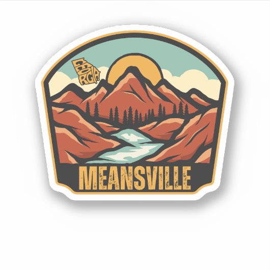 Meansville, Georgia Sticker (Voorkant)