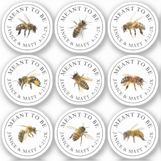 Meant to be Mini Honey Jar Bee Wedding Sticker (Voorkant)