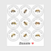 Meant to be Mini Honey Jar Bee Wedding Sticker (Vel)