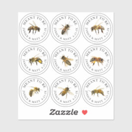 Meant to be Mini Honey Jar Bee Wedding Sticker