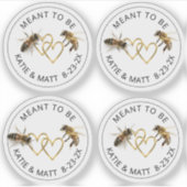Meant to be Mini Honey Jar Bee Wedding Sticker (Voorkant)