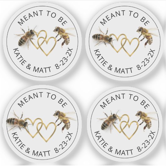 Meant to be Mini Honey Jar Bee Wedding Sticker (Voorkant)