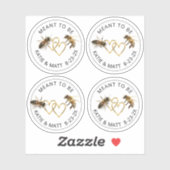 Meant to be Mini Honey Jar Bee Wedding Sticker (Vel)