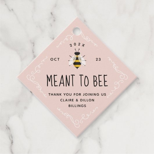 Meant to bee Honey Wedding Favor Label (Voorkant)