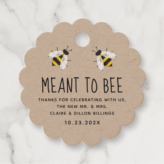 Meant to bee Honey Wedding Favor Label (Voorkant)