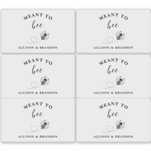 `Meant to Bee Honey Wedding Favor Sticker (Voorkant)