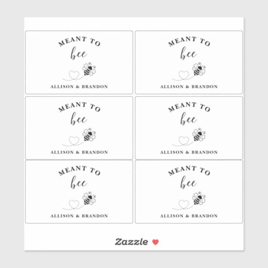 `Meant to Bee Honey Wedding Favor Sticker (Vel)