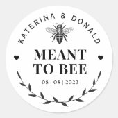 Meant to Bee Honey Wedding Ronde Sticker (Voorkant)