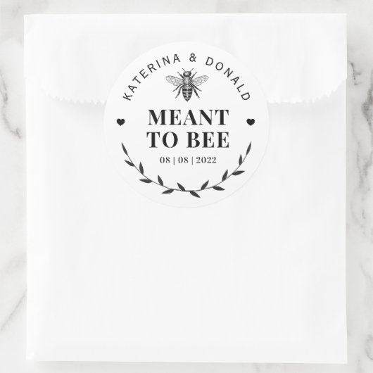 Meant to Bee Honey Wedding Ronde Sticker (Tas)