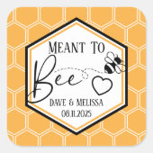 Meant to Bee Honeycomb Personalized Wedding Vierkante Sticker (Voorkant)