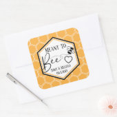 Meant to Bee Honeycomb Personalized Wedding Vierkante Sticker (Envelop)