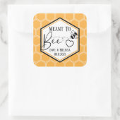 Meant to Bee Honeycomb Personalized Wedding Vierkante Sticker (Tas)