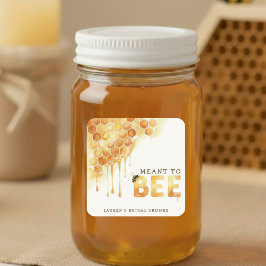 Meant to Bee Honeycomb Watercolor Bridal Shower Vierkante Sticker