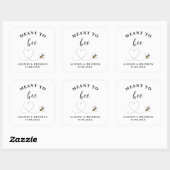 Meant to Bee Jar Label, Wedding Favor Honey  Vierkante Sticker (Vel)