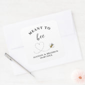 Meant to Bee Jar Label, Wedding Favor Honey  Vierkante Sticker (Envelop)