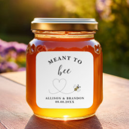 Meant to Bee Jar Label, Wedding Favor Honey  Vierkante Sticker