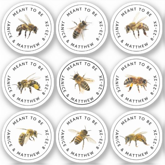 Meant to bee mini Honey Jar Bee Labels Wedding (Voorkant)