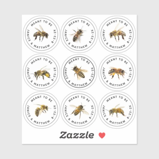 Meant to bee mini Honey Jar Bee Labels Wedding (Vel)
