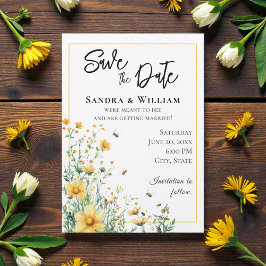 Meant to Bee Rustic Save the Date Kaart