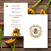 Meant to Bee Rustic Wedding Invitation Kaart