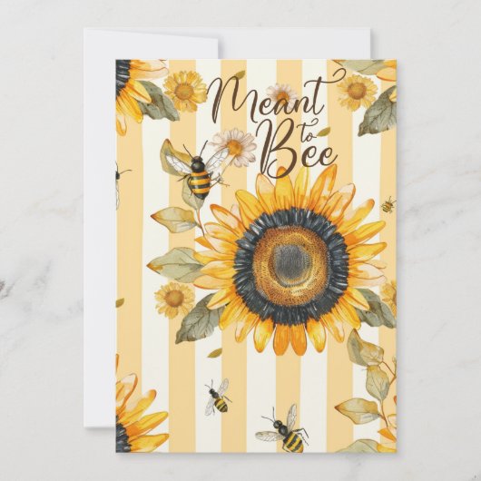 Meant to Bee Rustic Wedding Invitation Kaart (Voorkant)