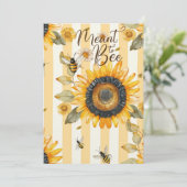 Meant to Bee Rustic Wedding Invitation Kaart (Staand voorkant)