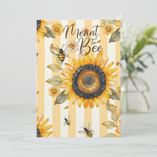 Meant to Bee Rustic Wedding Invitation Kaart (Staand voorkant)