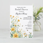 Meant to Bee Rustic Yellow Bridal Shower Kaart (Staand voorkant)