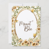 Meant to Bee Rustic Yellow Wedding Invitation Kaart (Voorkant)
