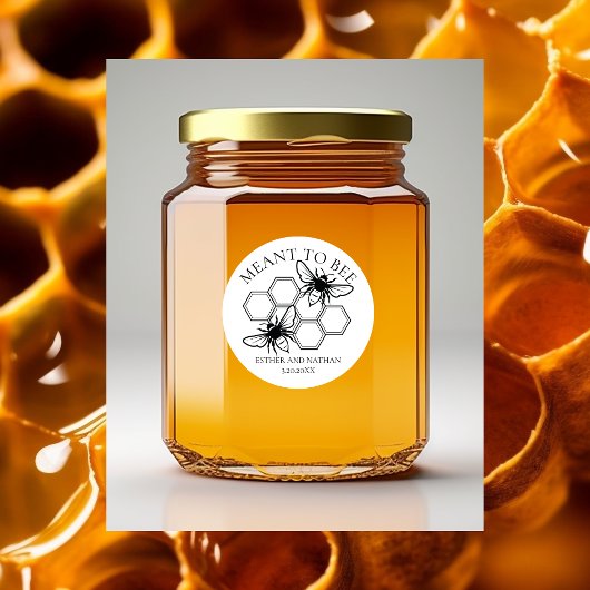 Meant to bee Wedding Favor Label