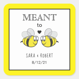 Meant to Bee Wedding Vierkante Sticker