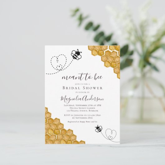 Meant-to-bijenbridal Shower-uitnodiging Briefkaart (Staand voorkant)