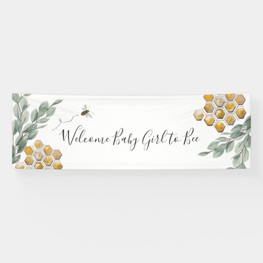 Meant-tot-bijen-eucalyptusBaby shower Spandoek (Horizontaal)