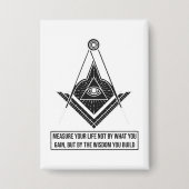 Measure Your Life by Wisdom | Inspirational Quote Button (Voorkant)