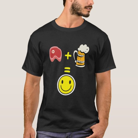 Meat and beer makes me happy meat t-shirt (Voorkant)