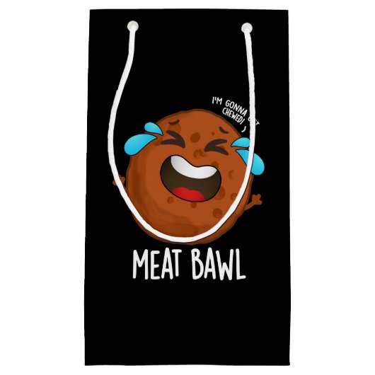 Meat-bawl Grappige Gehaktbal Pun Donker BG Klein Cadeauzakje (Voorkant)