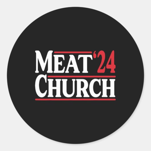 Meat Church 24 BBQ Ronde Sticker (Voorkant)