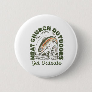 Meat Church Outdoors Ga naar Buiten Vissen Man  Ronde Button 5,7 Cm