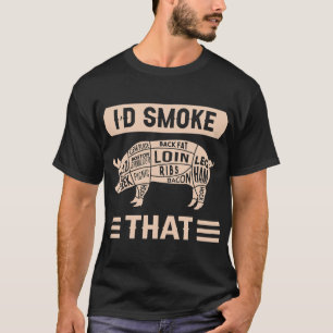 Meat Grill Master Chef Keuken Kook Slager ID Smo T-shirt