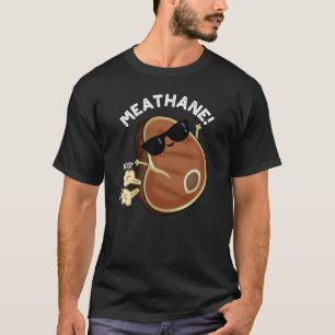 Meat-hane Grappig Scheten Vlees Pun Donker BG T-shirt