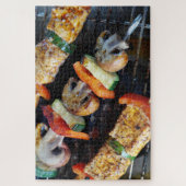 meat kebabs puzzel legpuzzel (Verticaal)
