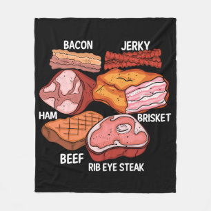 Meat Lover Mannen Barbecue Brisket Steak Grill BBQ Fleece Deken