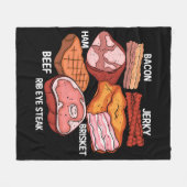 Meat Lover Mannen Barbecue Brisket Steak Grill BBQ Fleece Deken (Voorkant (Horizontaal))